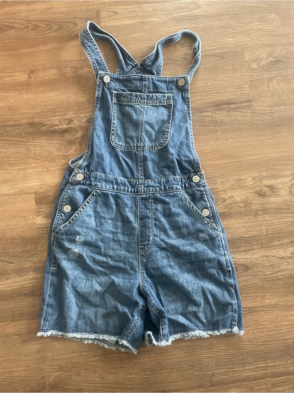 Gap Factory-distressed Denim Overalls - Blue Women's Jeans cut-offs